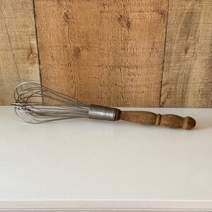 Vintage Wooden Handle Whisk